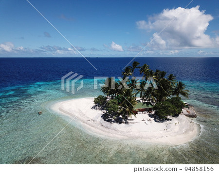 Uninhabited island JEEP island in Chuuk, Micronesia. Here is the world's greatest wreck diving destination. 94858156