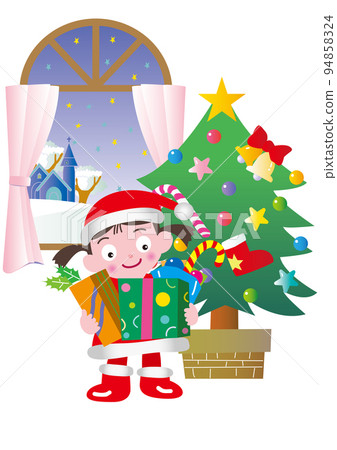 girl dressed as santa claus girl dressed as santa claus 94858324