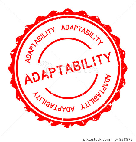 Grunge red adaptability word round rubber seal stamp on white background Grunge red adaptability word round rubber seal stamp on white background 94858873