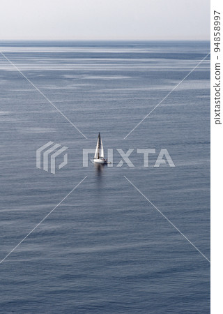Sailing along Cornwall coast near Castle St Michael Mount - Cornwall, England 94858997