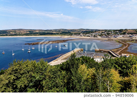 Iconic landmark of St Michael Mount harbor - Cornwall, England 94859006