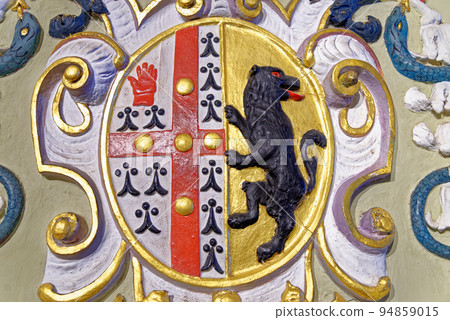 Heraldic sign in Castle of St Michael Mount - Cornwall, England 94859015