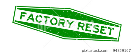 Grunge green facotry reset word hexagon rubber seal stamp on white background Grunge green facotry reset word hexagon rubber seal stamp on white background 94859167