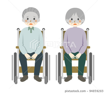 Elderly wheelchair troubled anxiety Elderly wheelchair troubled anxiety 94859283
