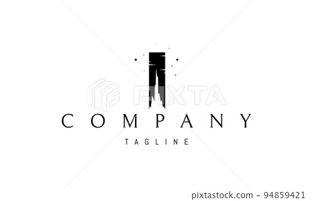 Vector logo on which an abstract image of a high rock with stars above it. Vector logo on which an abstract image of a high rock with stars above it. 94859421