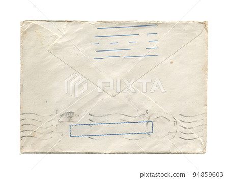 old vintage aged closed paper envelope isolated on white old vintage aged closed paper envelope isolated on white 94859603