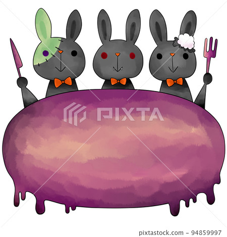 Rabbit dining table Halloween (black main line) 94859997