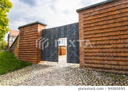 Main gates to the Panemune Castle in Lithuania 94860699