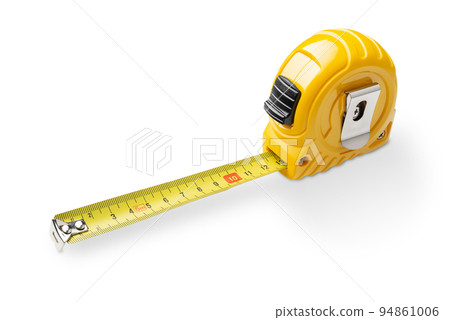 Yellow tape measure isolated on white Yellow tape measure isolated on white 94861006