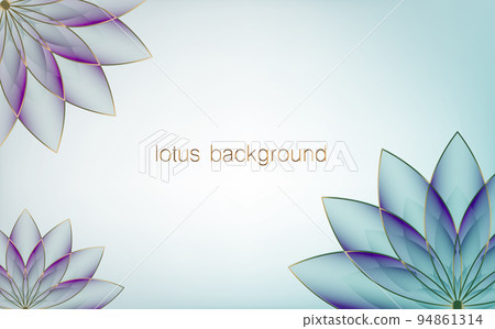 Lotus Banner Template, Colorful Flower of Life. Sacred Geometry. Symbol of Harmony and Balance. Sign of purity. Chakra Yoga design vector isolated on white background 94861314