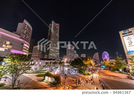 Yokohama cityscape in Japan View of Yokohama Landmark Tower in front of Sakuragicho Station (South ticket gate/East exit) = October 2nd 94861367