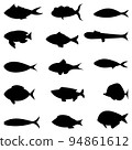 Set of cartoon fishes. Modern flat fishes, Isolated fish. Flat design fish. Vector illustration, fishes. fish collection 94861612