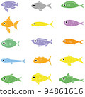 Set of cartoon fishes. Modern flat fishes, Isolated fish. Flat design fish. Vector illustration, fishes. fish collection 94861616