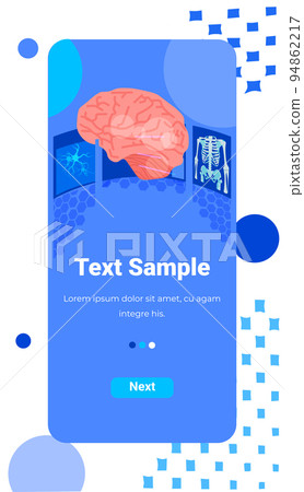 radiologist examining MRI scan of patient brain on smartphone screen health care medical treatment concept 94862217