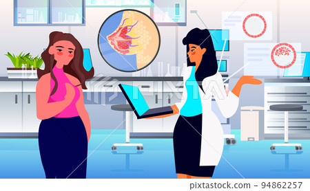 mammologist examining breast of female patient specialists diagnose breast diseases mammology healthcare concept mammologist examining breast of female patient specialists diagnose breast diseases mammology healthcare concept 94862257