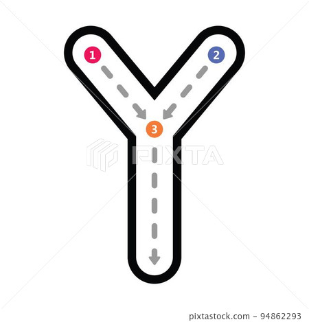 Tracing Alphabet uppercase capital letter Y prewriting dotted line element for kindergarten, preschool and Montessori school kids worksheet for handwriting practice activity. 94862293