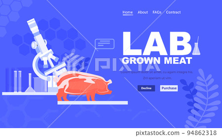 cultured red raw meat made from animal cells artificial lab grown meat production concept horizontal 94862318