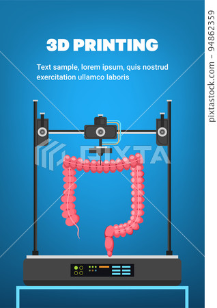 intestine digestive system gastrointestinal tract model prints on 3d bio printer medical printing of human transplantation organ 94862359