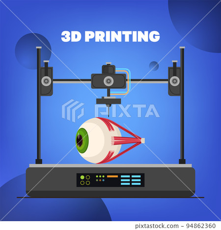 eye model prints on 3d bio printer medical printing of human transplantation organ biological engineering bioprinting 94862360