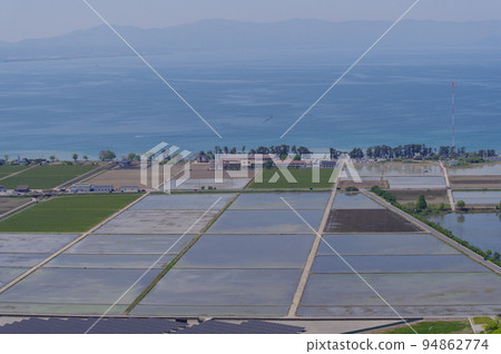 View of Lake Biwa from the Kojinyama hang glider take-off site 94862774