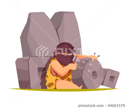 Caveman Cartoon Illustration 94863379