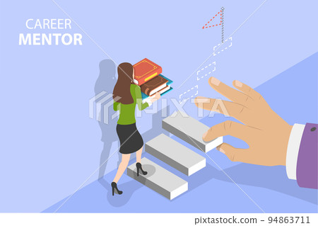 3D Isometric Flat Vector Conceptual Illustration of Career Mentor 94863711