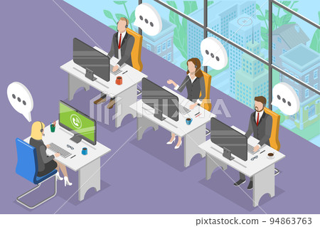 3D Isometric Flat Vector Conceptual Illustration of Call Center 3D Isometric Flat Vector Conceptual Illustration of Call Center 94863763