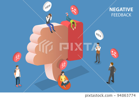 3D Isometric Flat Vector Conceptual Illustration of Negative Feedback 3D Isometric Flat Vector Conceptual Illustration of Negative Feedback 94863774