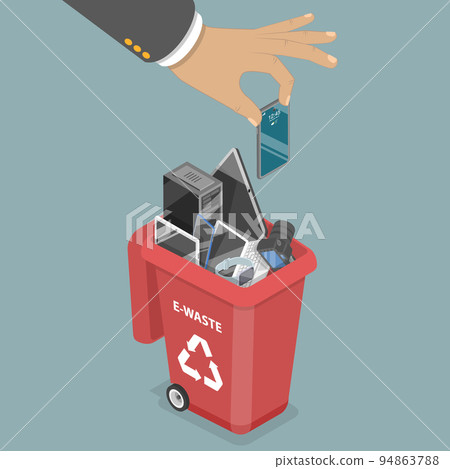 3D Isometric Flat Vector Conceptual Illustration of Electronic Waste 3D Isometric Flat Vector Conceptual Illustration of Electronic Waste 94863788
