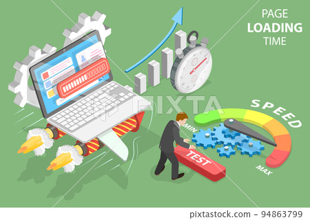 3D Isometric Flat Vector Conceptual Illustration of Page Loading Time 94863799