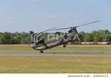 RAF Chinook HC2 helicopter landing RAF Chinook HC2 helicopter landing 94864333