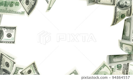Dollar sign. American money. Cash white background, us bill. Money falling. 94864557