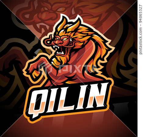 Qilin esport mascot logo design 94865327