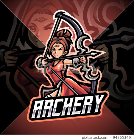 Archery esport mascot logo design 94865349