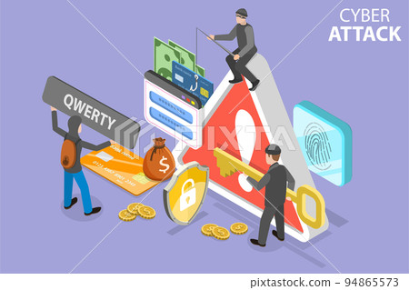 3D Isometric Flat Vector Conceptual Illustration of Cyber Attack 3D Isometric Flat Vector Conceptual Illustration of Cyber Attack 94865573
