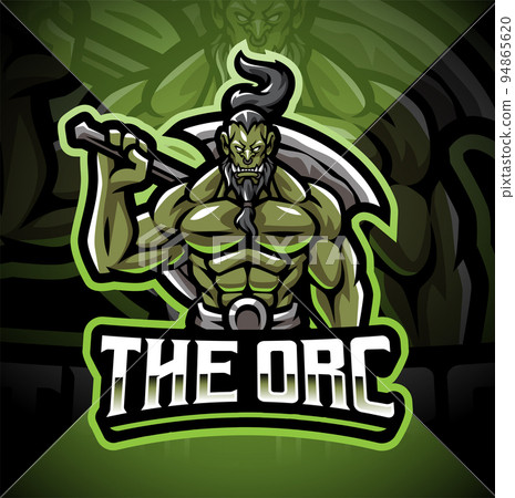 Orc esport mascot logo design 94865620