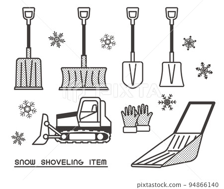 Vector illustration material of tools such as shovels and dumps used for snow removal / snow / winter / snow country 94866140