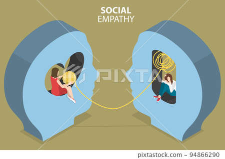 3D Isometric Flat Vector Conceptual Illustration of Social Empathy 94866290