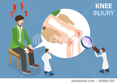 3D Isometric Flat Vector Conceptual Illustration of Knee Injury or Joint Inflammation 94866298