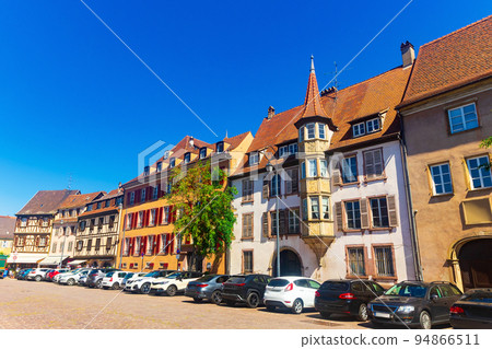 Historic center of Colmar with paved streets and half-timbered houses, France Historic center of Colmar with paved streets and half-timbered houses, France 94866511
