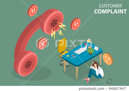 3D Isometric Flat Vector Conceptual Illustration of Client Complaint 3D Isometric Flat Vector Conceptual Illustration of Client Complaint 94867447