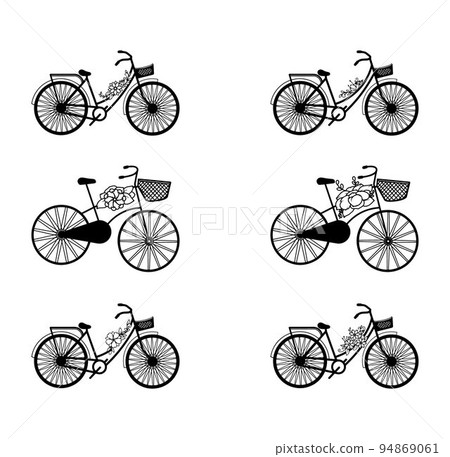 Collection of Bicycle Floral Decoration Vector  94869061