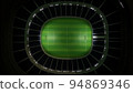 An empty football stadium, viewed from the top. Virtual 3D scene  94869346