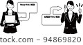提供WEB指導/電話指導的女性上班族（黑白） 94869820