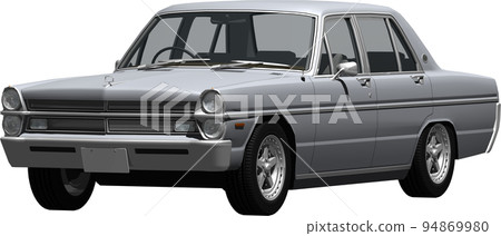 日產 A30 Gloria 的裁剪圖像，一款懷舊流行的經典汽車垂直 groovy。背景透明插圖 94869980