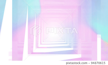 Futuristic light corridor exit concept watercolor 94870615