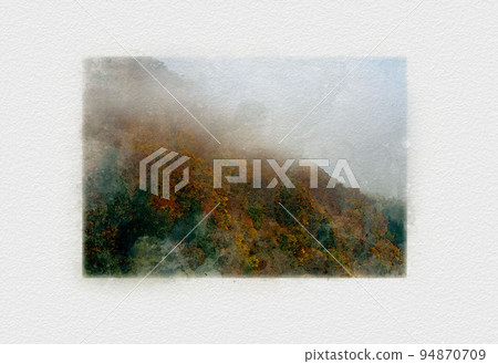 Autumn scenery in Japan, autumn mountains dyed in red, autumn scenery in Japan, forests dyed in colorful autumn leaves Autumn scenery in Japan, autumn mountains dyed in red, autumn scenery in Japan, forests dyed in colorful autumn leaves 94870709