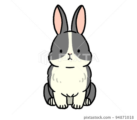 坐著黑白圖案的兔子 坐著黑白圖案的兔子 94871018