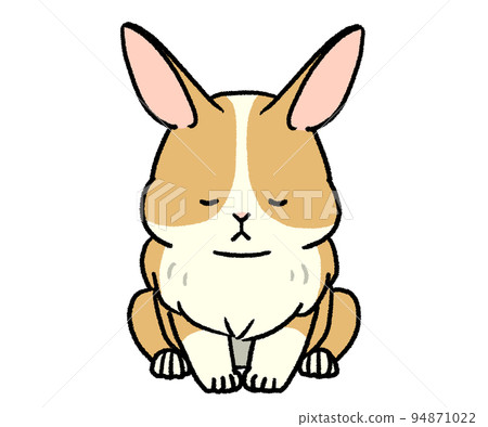 兔子奶油圖案鞠躬 兔子奶油圖案鞠躬 94871022