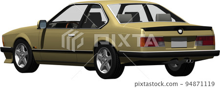 Cutout image of German classic car BMW 635 Coupe. background transparent illustration 94871119